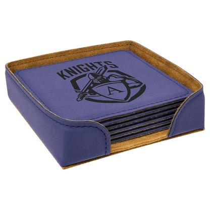 Leatherette 6-Coaster Set