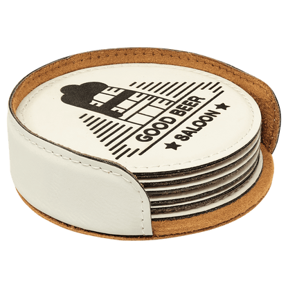 Leatherette 6-Coaster Set