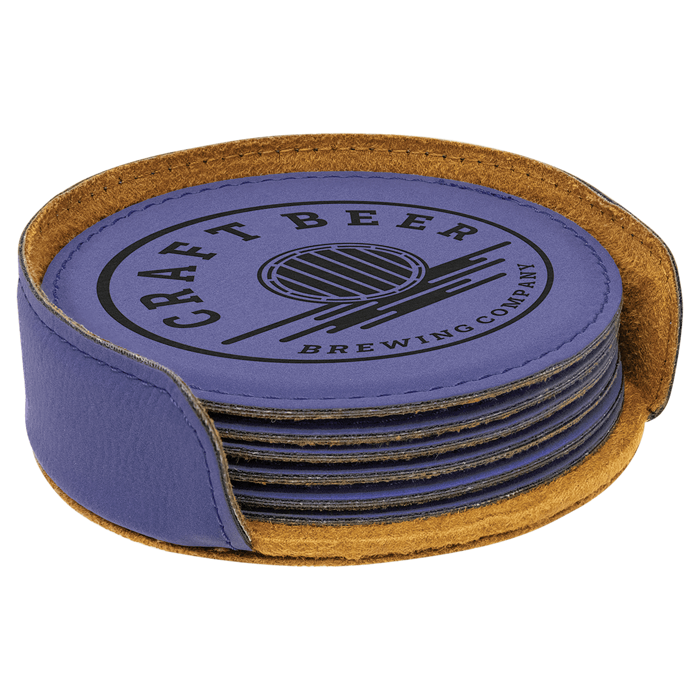Leatherette 6-Coaster Set