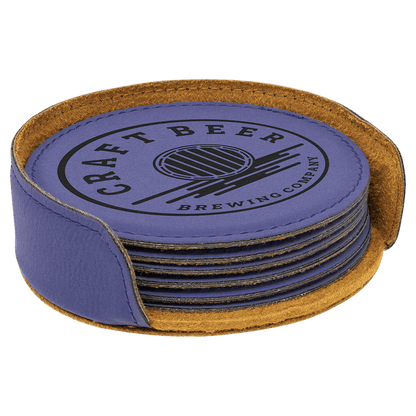 Leatherette 6-Coaster Set