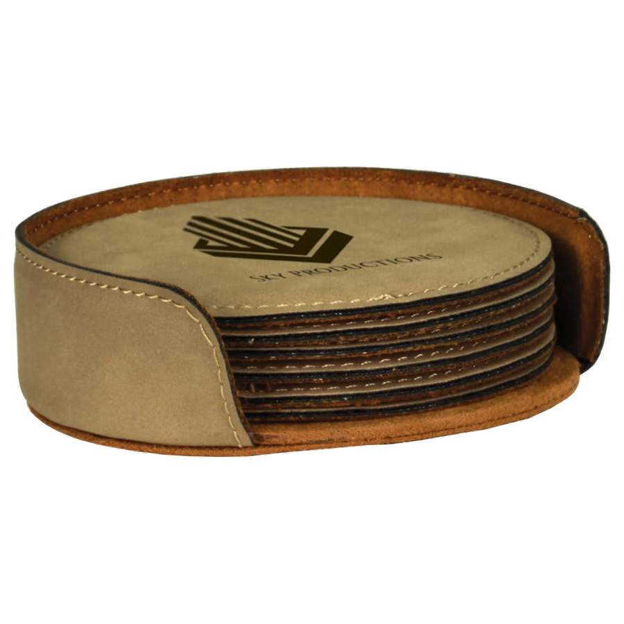 Leatherette 6-Coaster Set