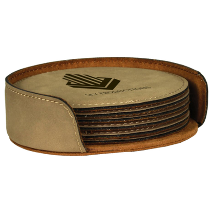 Leatherette 6-Coaster Set