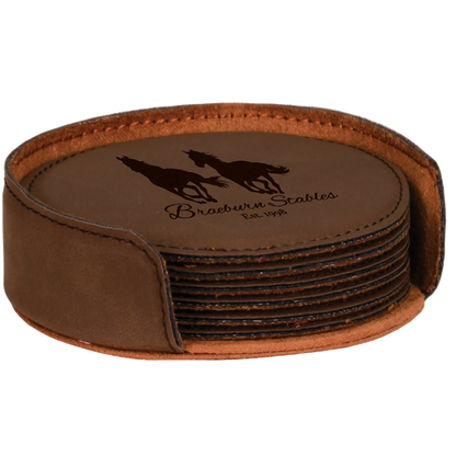 Leatherette 6-Coaster Set