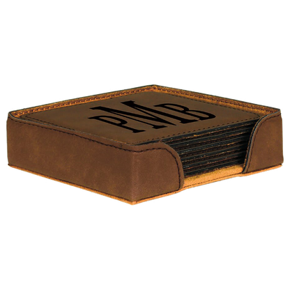 Leatherette 6-Coaster Set