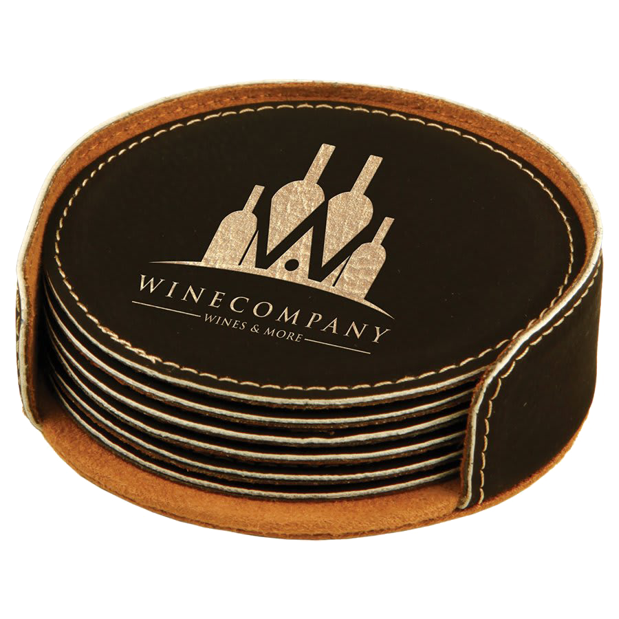 Leatherette 6-Coaster Set