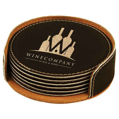 Leatherette 6-Coaster Set