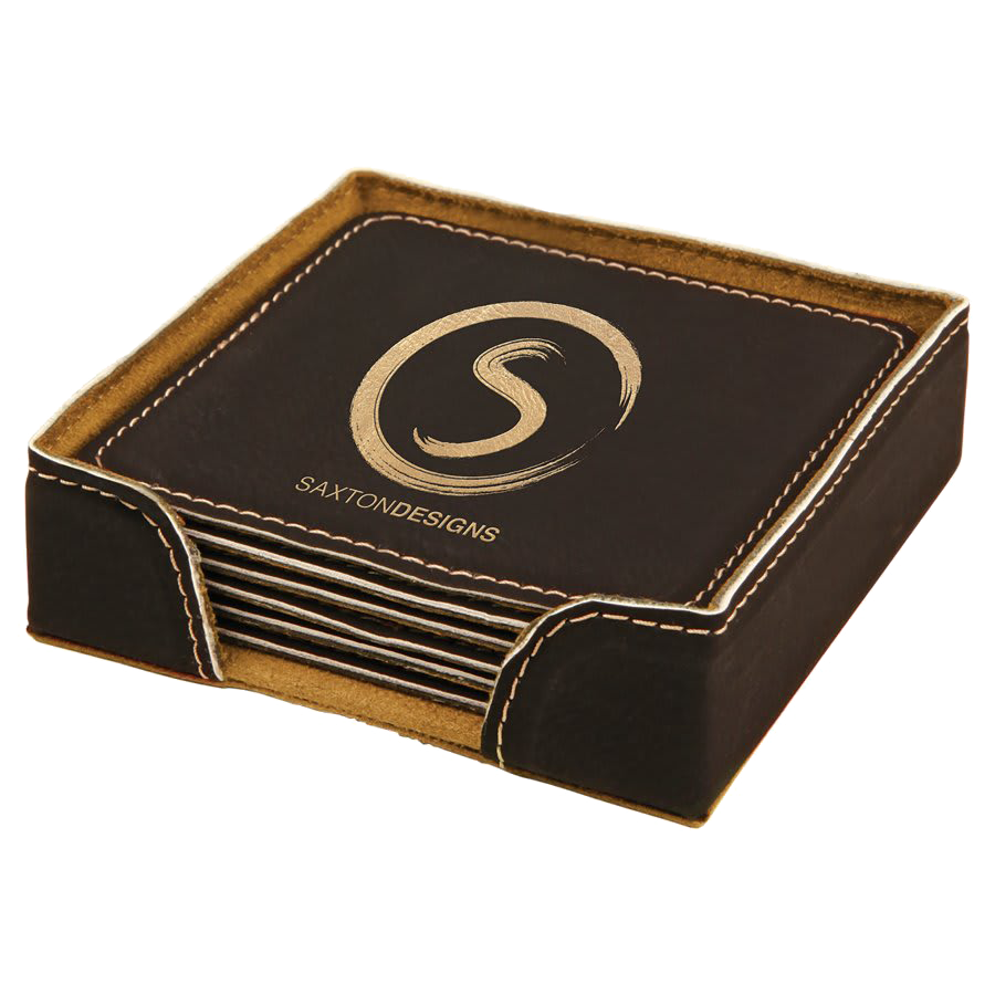 Leatherette 6-Coaster Set