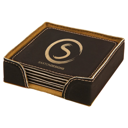 Leatherette 6-Coaster Set