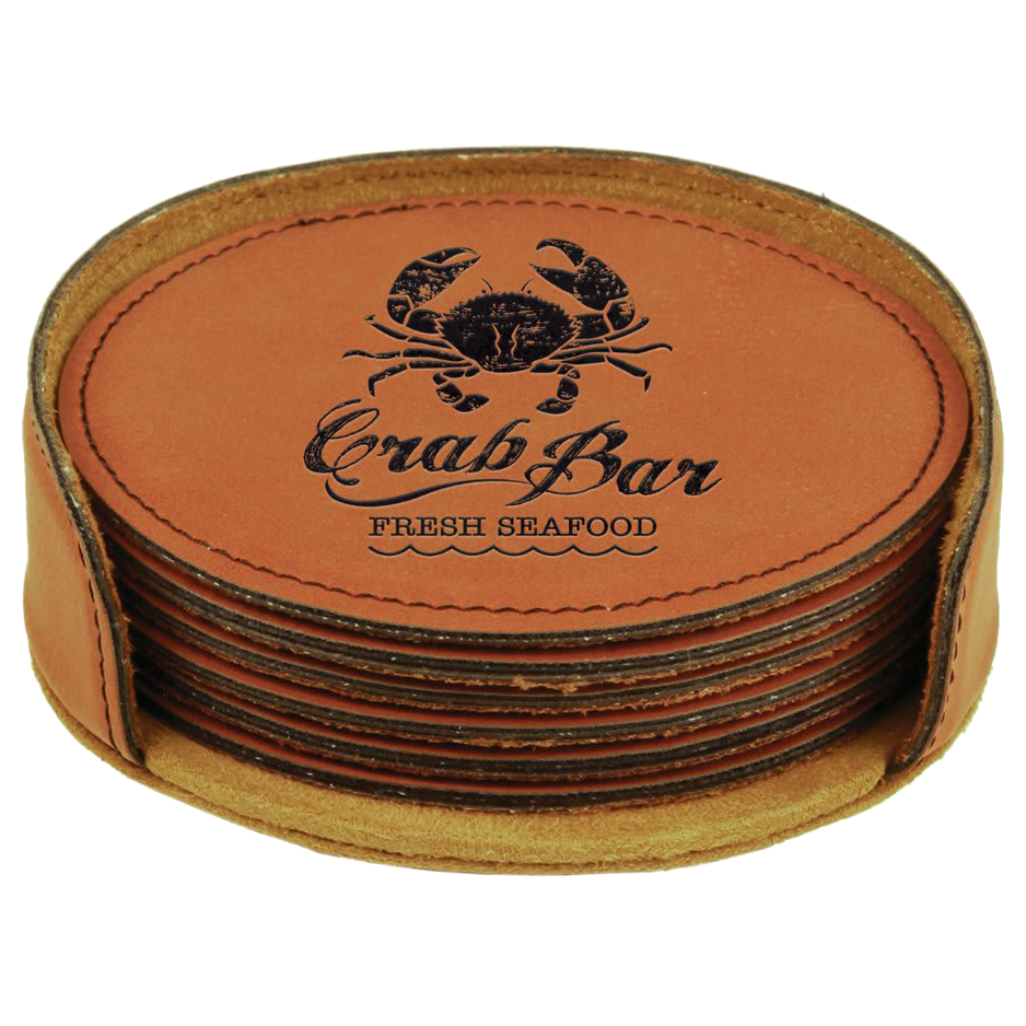 Leatherette 6-Coaster Set