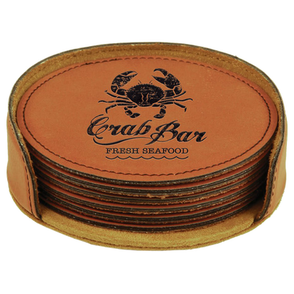 Leatherette 6-Coaster Set
