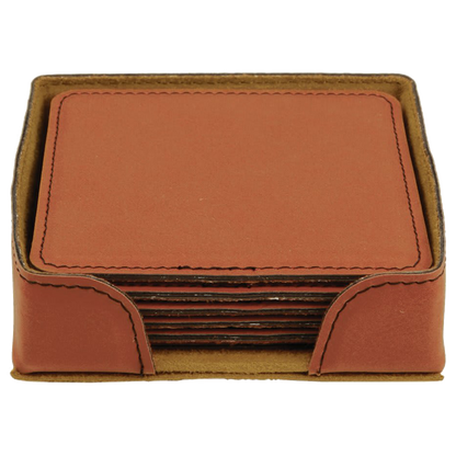 Leatherette 6-Coaster Set