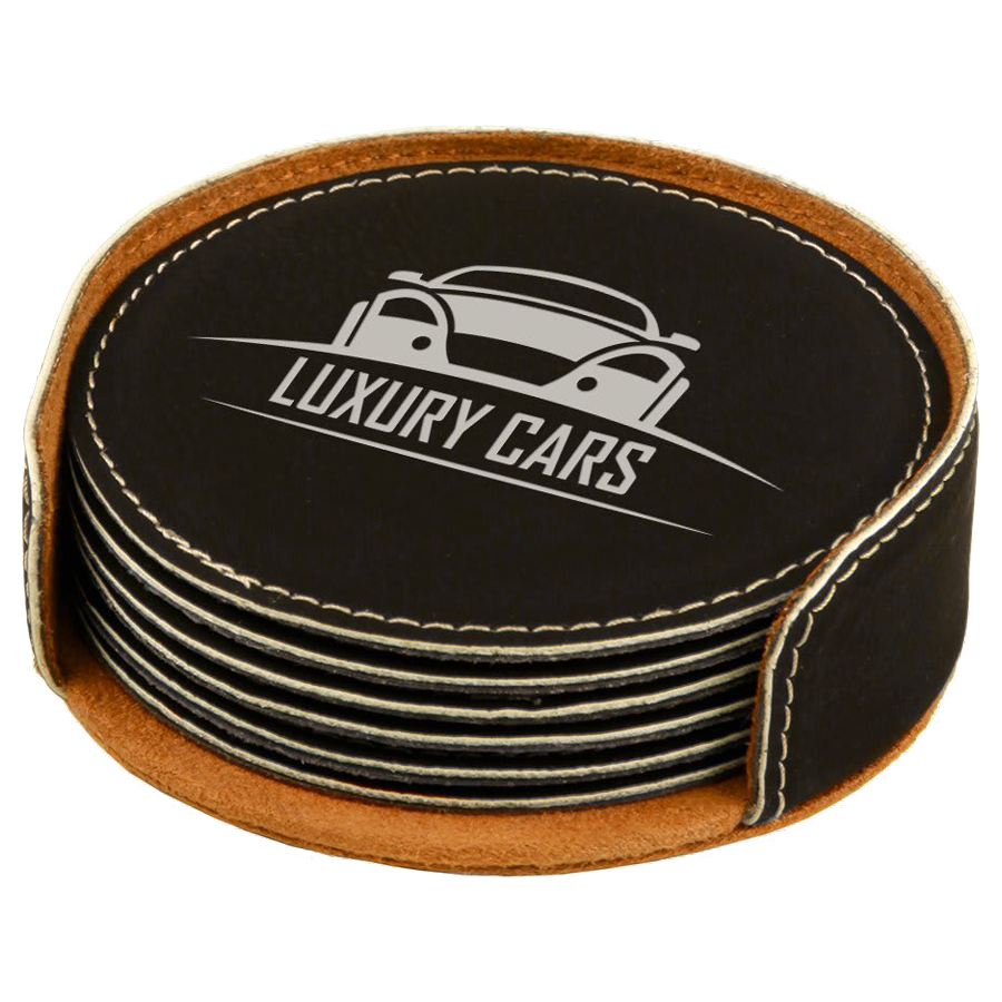 Leatherette 6-Coaster Set