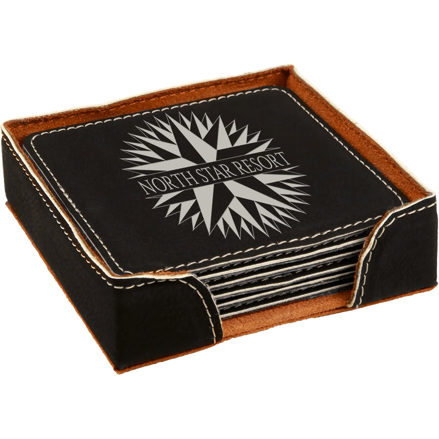 Leatherette 6-Coaster Set