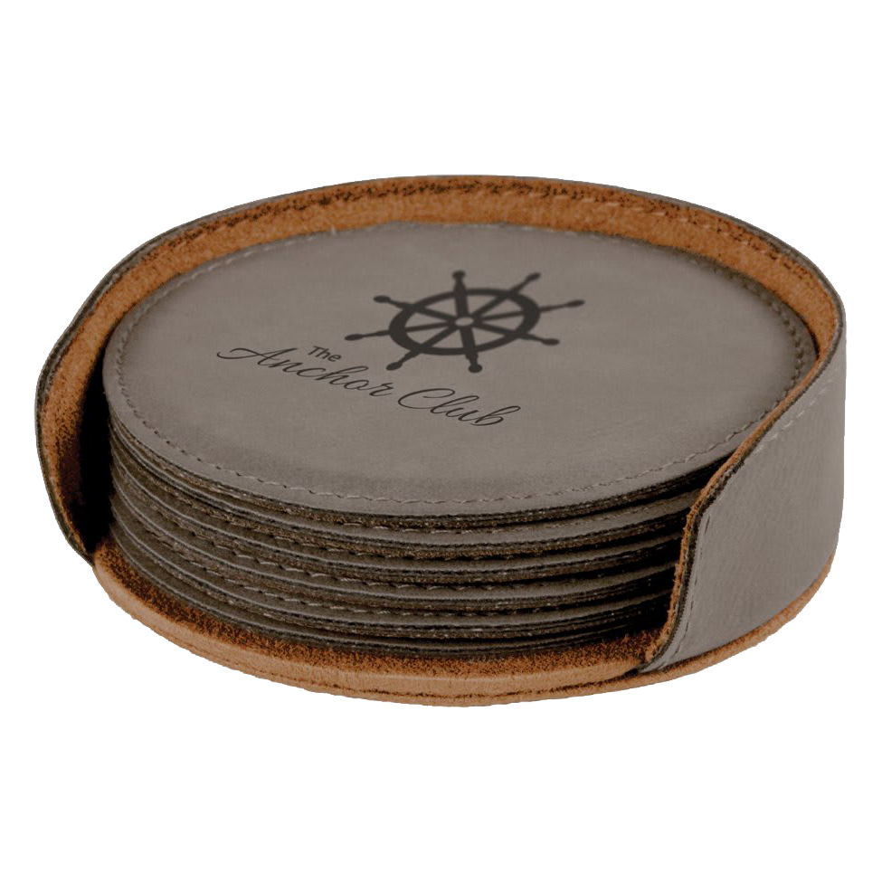 Leatherette 6-Coaster Set