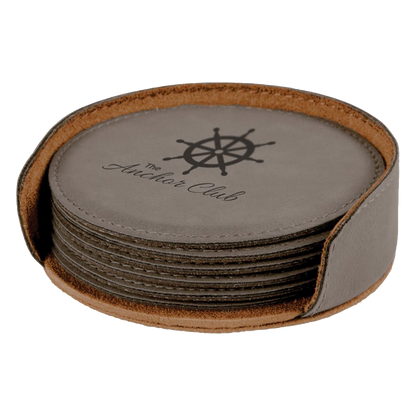 Leatherette 6-Coaster Set