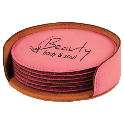 Leatherette 6-Coaster Set
