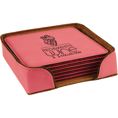 Leatherette 6-Coaster Set