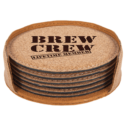 Leatherette 6-Coaster Set