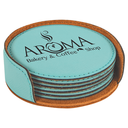 Leatherette 6-Coaster Set
