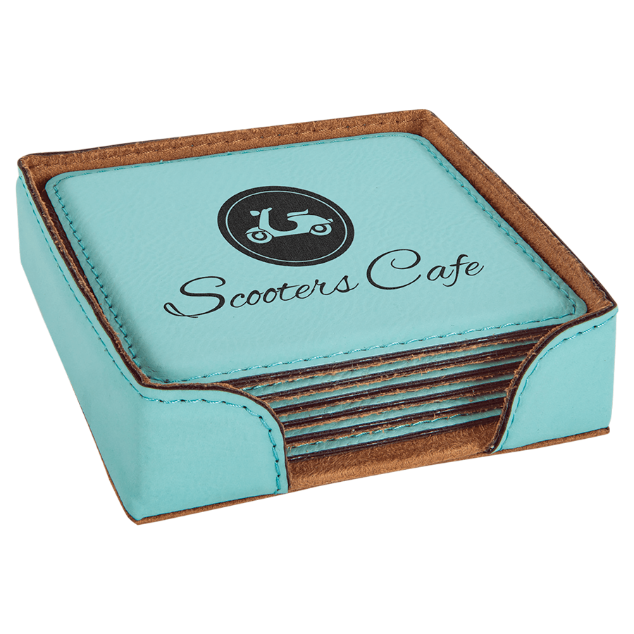 Leatherette 6-Coaster Set