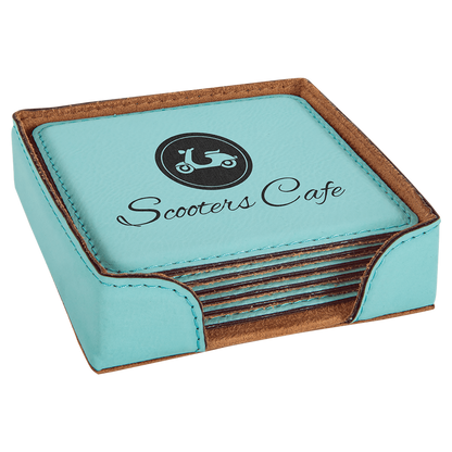 Leatherette 6-Coaster Set