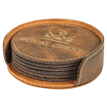 Leatherette 6-Coaster Set