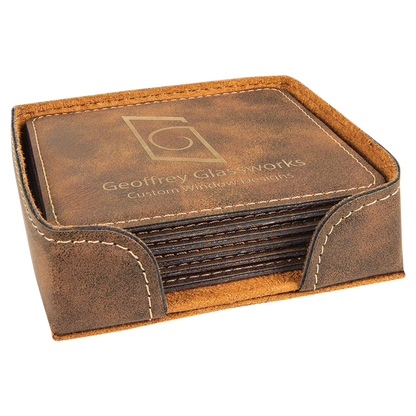 Leatherette 6-Coaster Set