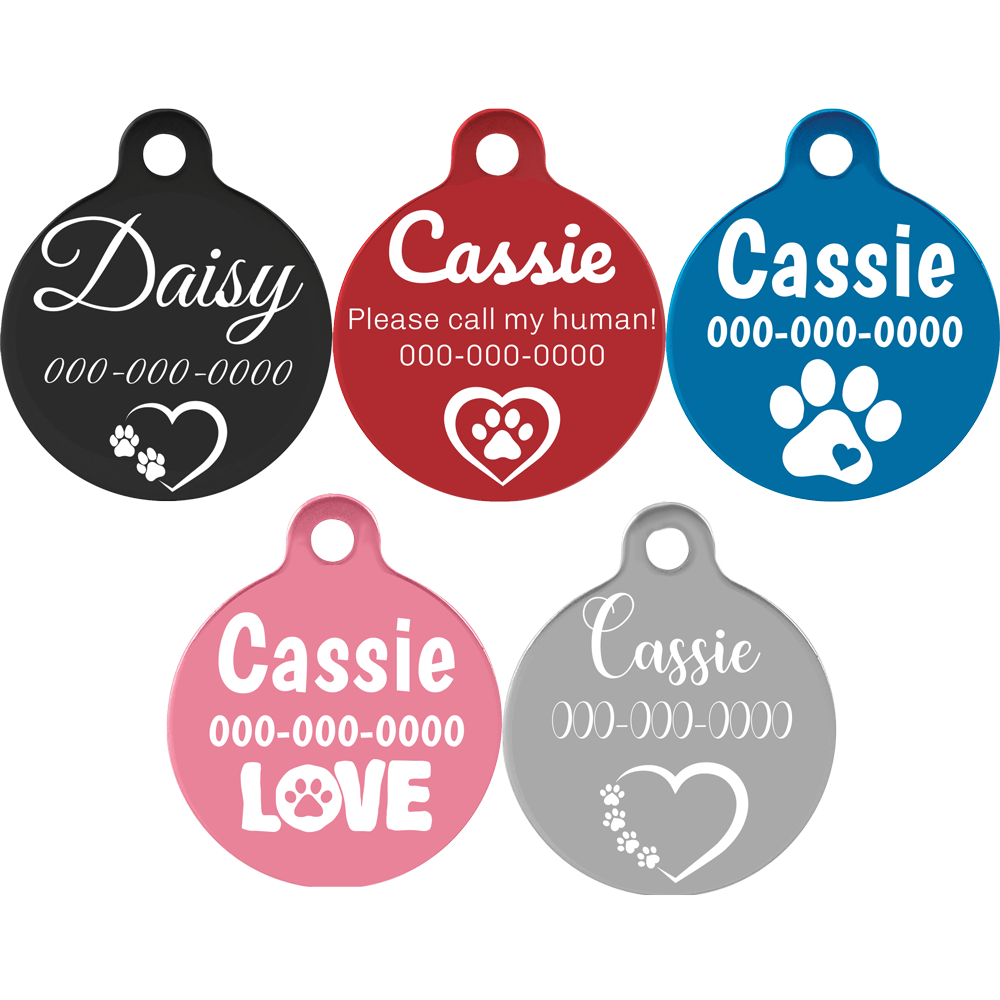 Round Medallion Anodized Aluminum Pet Tags