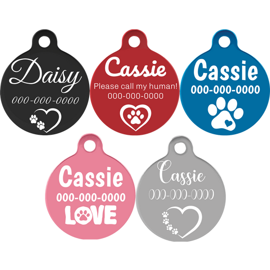 Round Medallion Anodized Aluminum Pet Tags
