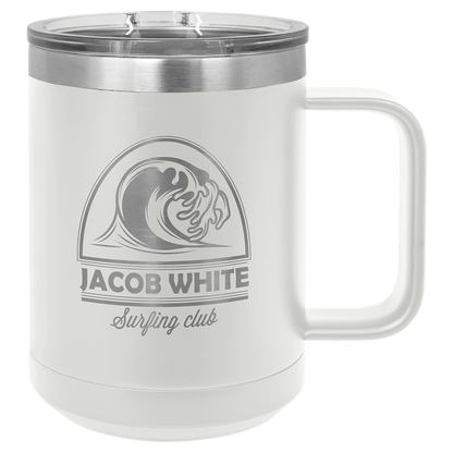 Customized 15 oz. Polar Camel Coffee Mug with Slider Lid