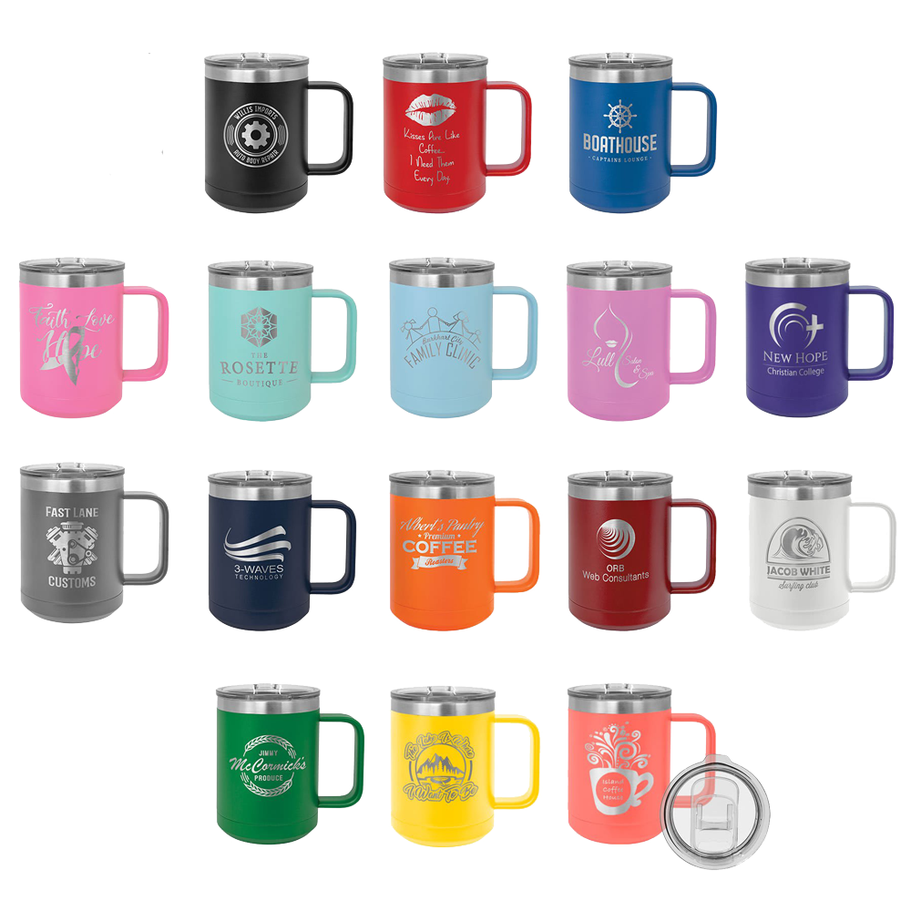Customized 15 oz. Polar Camel Coffee Mug with Slider Lid