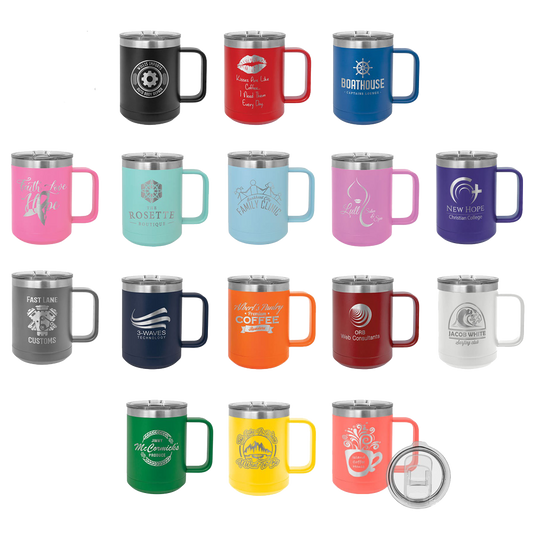 Customized 15 oz. Polar Camel Coffee Mug with Slider Lid