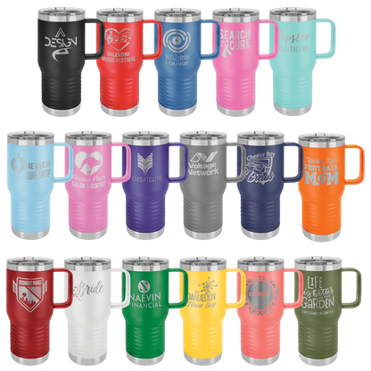 Customized 20 oz. Polar Camel Travel Mug with Handle & Slider Lid