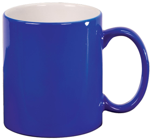 Customized Laser Etched 11 Oz Round Ceramic Coffee Mug