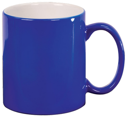 Customized Laser Etched 11 Oz Round Ceramic Coffee Mug