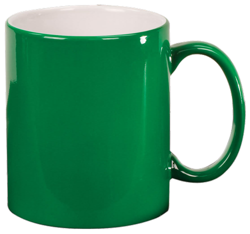 Customized Laser Etched 11 Oz Round Ceramic Coffee Mug