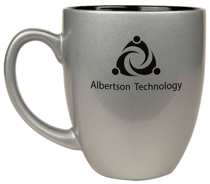 Customized Laser Etched 16 oz. Ceramic Bistro Coffee Mug