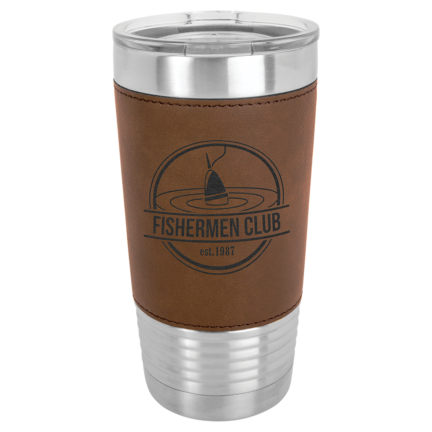 Customized Leatherette 20 oz. Polar Camel Tumbler with Clear Lid