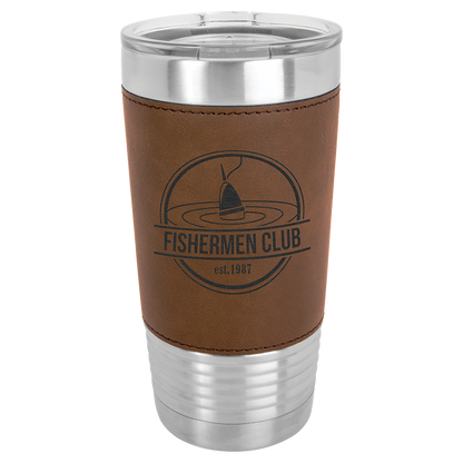 Customized Leatherette 20 oz. Polar Camel Tumbler with Clear Lid