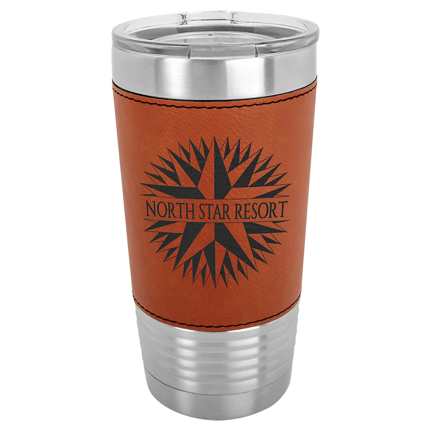 Customized Leatherette 20 oz. Polar Camel Tumbler with Clear Lid