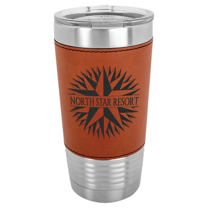 Customized Leatherette 20 oz. Polar Camel Tumbler with Clear Lid