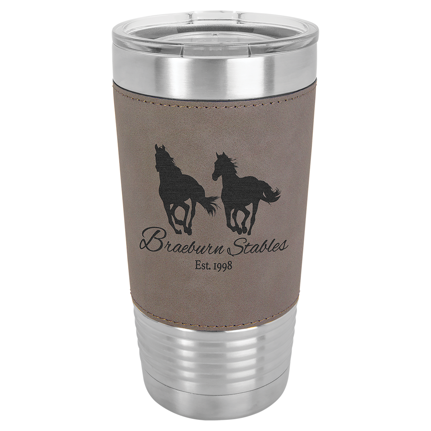 Customized Leatherette 20 oz. Polar Camel Tumbler with Clear Lid