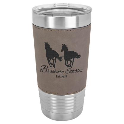 Customized Leatherette 20 oz. Polar Camel Tumbler with Clear Lid