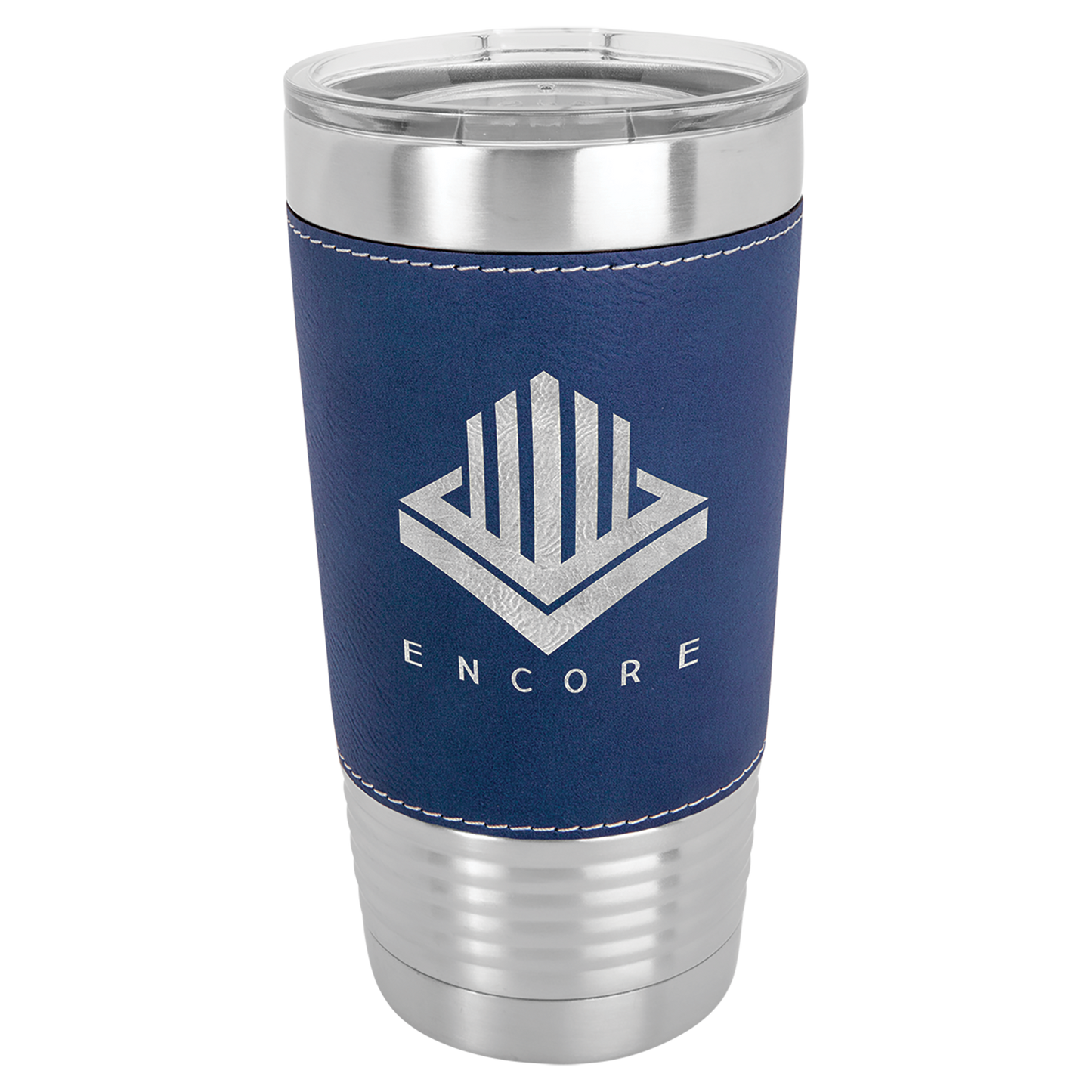 Customized Leatherette 20 oz. Polar Camel Tumbler with Clear Lid