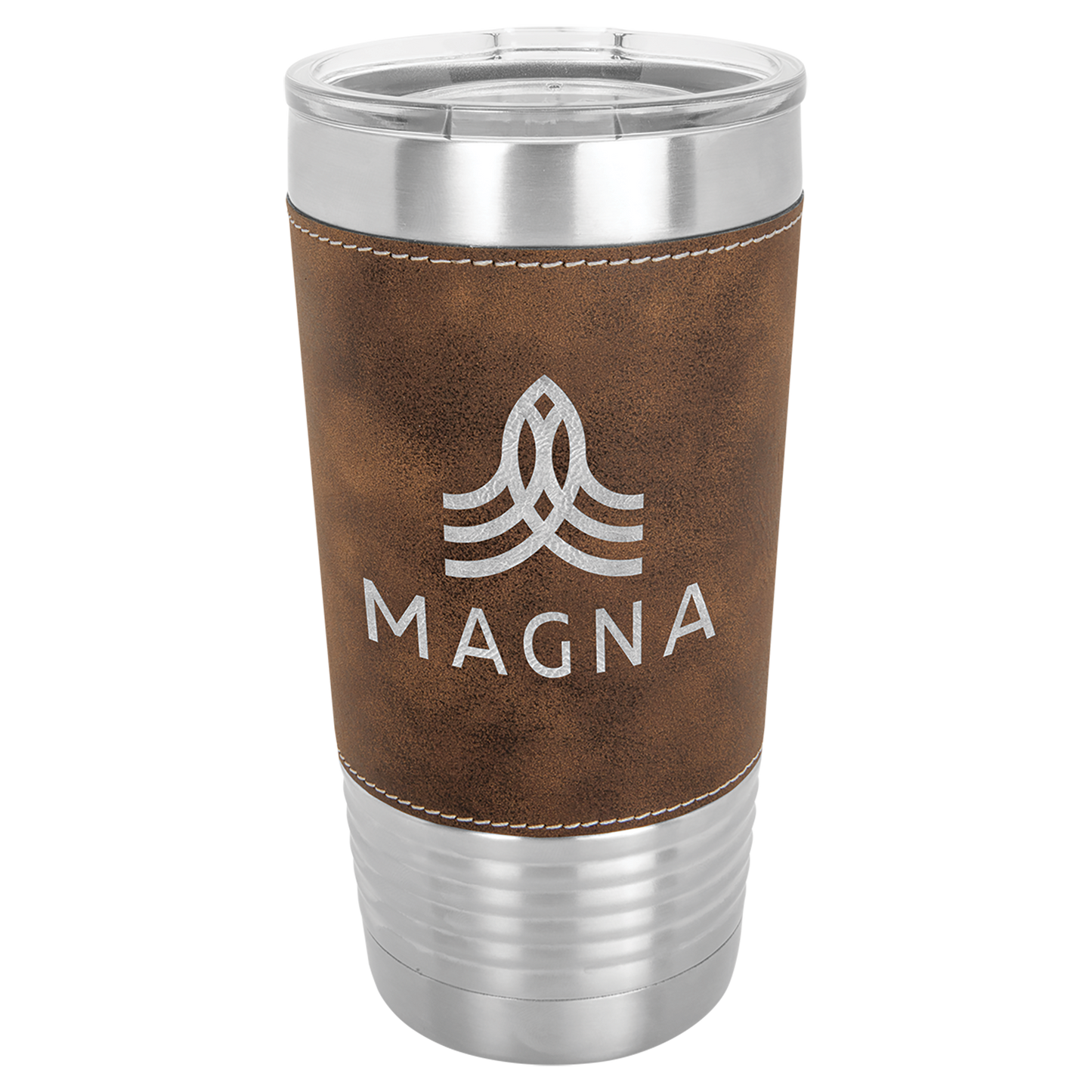 Customized Leatherette 20 oz. Polar Camel Tumbler with Clear Lid