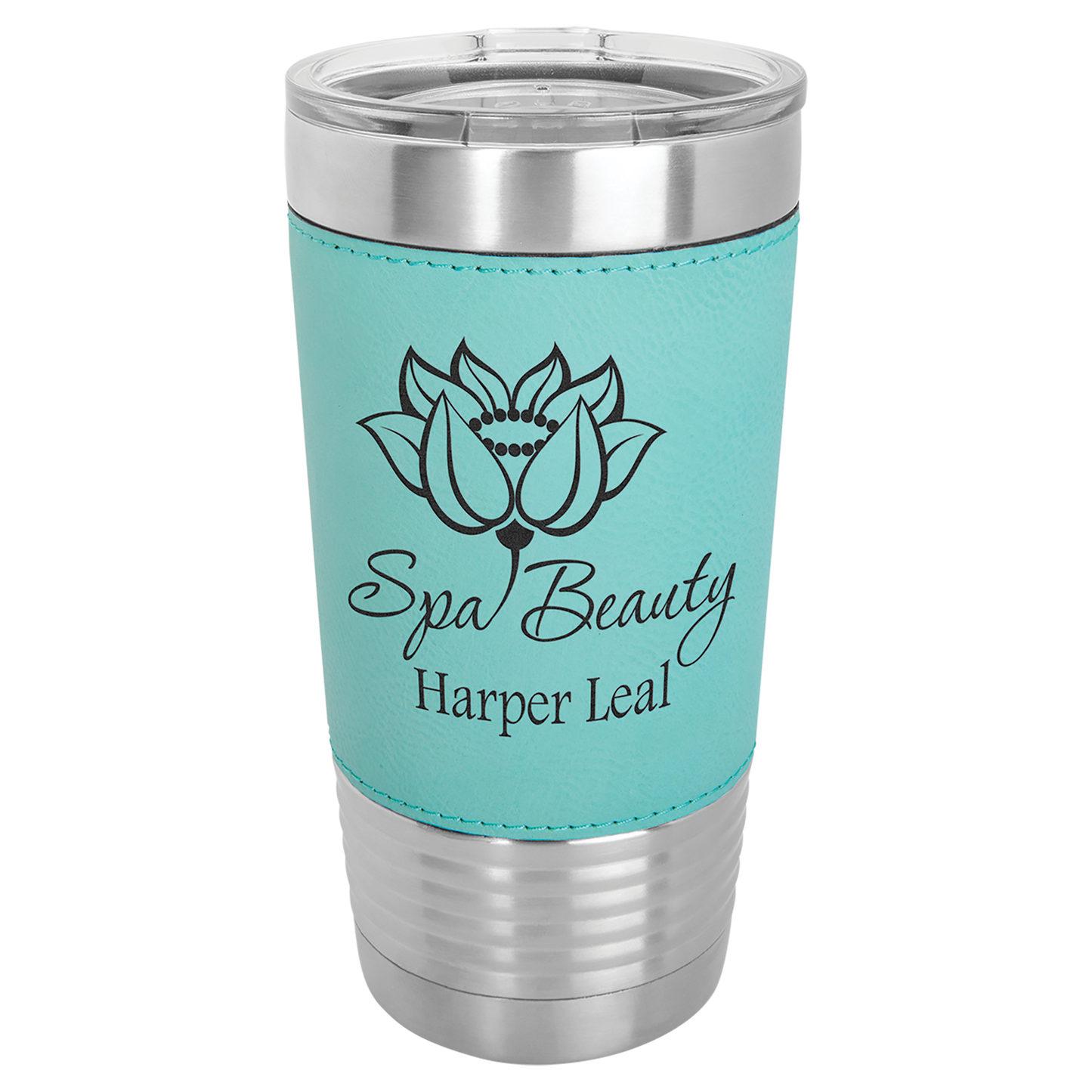 Customized Leatherette 20 oz. Polar Camel Tumbler with Clear Lid