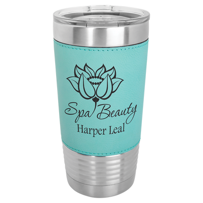 Customized Leatherette 20 oz. Polar Camel Tumbler with Clear Lid