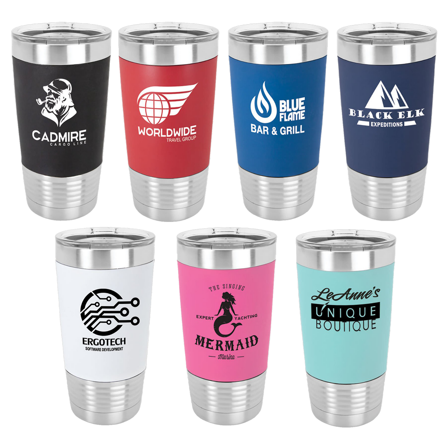 Customized Silicone Grip 20 oz. Tumbler with Clear Lid