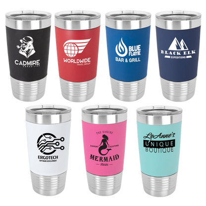 Customized Silicone Grip 20 oz. Tumbler with Clear Lid