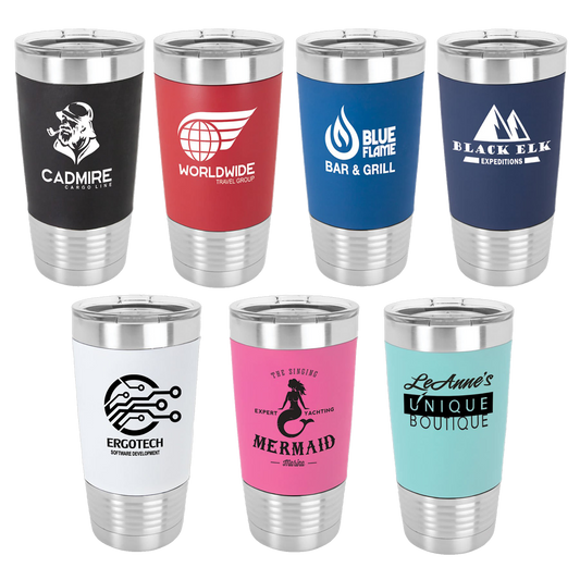 Customized Silicone Grip 20 oz. Tumbler with Clear Lid